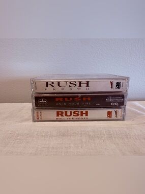 Rush Lot of 3 Cassette Tapes - Roll The Bones-Presto-Hold Your Fire - Untested!